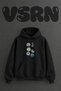 Capa Pusula Dumen Design Pre-Printed Oversize Black Hooded Sweatshirt