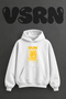 Sun Art Design Pre-Printed Oversize White Hooded Sweatshirt