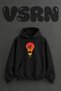 Lightbulb Nature Design Pre-Printed Oversize Black Hooded Sweatshirt