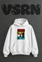 Tennis Player Design Pre-Printed Oversize White Hooded Sweatshirt