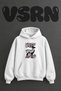 Deer Flower Design Pre-Printed Oversize White Hooded Sweatshirt