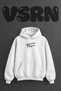 Vintage Biplane Design Pre-Printed Oversize White Hooded Sweatshirt