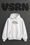 Tropical Leaves Flowers Design Pre-Printed Oversize White Hooded Sweatshirt