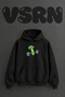 Celery Halter Design Pre-Printed Oversize Black Hooded Sweatshirt
