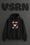 Butterflies Design Pre-Printed Oversize Black Hooded Sweatshirt