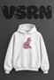 Fox Floral Design Pre-Printed Oversize White Hooded Sweatshirt