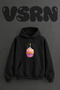 Birth Day Cupcake Design Pre-Printed Oversize Black Hooded Sweatshirt