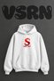 Fire Fox Design Pre-Printed Oversize White Hooded Sweatshirt