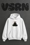 Meditating Monk Design Pre-Printed Oversize White Hooded Sweatshirt