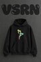 Dancer Anatomy Design Pre-Printed Oversize Black Hooded Sweatshirt