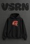 Gul Collage Design Pre-Printed Oversize Black Hooded Sweatshirt