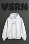 Nokk at Tasarım Pre-Printed Oversize White Hooded Sweatshirt