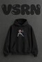 Archer Watercolor Design Pre-Printed Oversize Black Hooded Sweatshirt