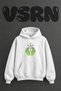 Peacock Tribal Design Pre-Printed Oversize White Hooded Sweatshirt