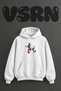 Cow Print Balloon Dog Design Pre-Printed Oversize White Hooded Sweatshirt