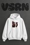 Puffing Cheeks Design Pre-Printed Oversize White Hooded Sweatshirt