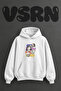 Demon Slayer Design Pre-Printed Oversize White Hooded Sweatshirt