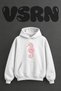 Seahorse Floral Design Pre-Printed Oversize White Hooded Sweatshirt