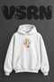 Watercolor Balloons Design Pre-Printed Oversize White Hooded Sweatshirt