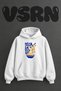 Pasta La Vista_1 Design Pre-Printed Oversize White Hooded Sweatshirt