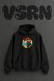 Retro Chess Design Pre-Printed Oversize Black Hooded Sweatshirt