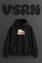 Persian Architecture Design Pre-Printed Oversize Black Hooded Sweatshirt