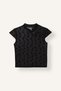 Fitted Half Turtleneck Patterned Tulle Sleeveless T-Shirt I9565Ax26Au - 2