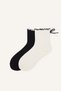 Women's Ruffled Ribbon Detailed 2-Piece Cotton Socks I6674Axns