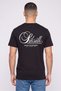 Men Crew Neck Short Sleeve Brand Logo T-Shirt, Black - 4