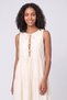 Women Plain Maxi Dress, Cream - 2