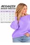 Lilac Crew Neck Oversize Women's Knitwear Sweater - 7