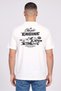 Men Crew Neck Short Sleeve Graphic Print T-Shirt, Off White - 4