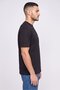 Men Crew Neck Brand Logo Short Sleeve T-Shirt, Black - 3