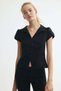 Collared button-front top