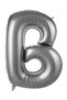 Delux Series Party Decoration Celebration B- Letter 16 Inch Silver Color Balloon 36 cm - 2