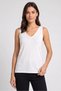 Women V-Neck Knitted Sleeveless Tank Top, Off White
