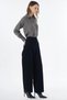 Wide Leg Velvet Trousers Black - 5