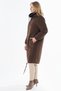 Fur Collar Coat Dark Brown - 4