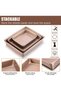 Rectangle Deep Baking Pan Set,3 PCS Aluminum Cake Pan, Non Stick Baking Sheets Baking Tray Bakeware Toaster Oven Food-Safe Nonstick Coating - 4