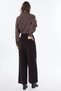 Wide Leg Velvet Trousers Brown - 4