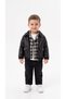 Baby Boy Top and Bottom Set with Leather Jacket