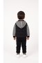 Striped Printed Hooded Baby Boy Top and Bottom 3-Piece Set - 4