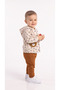 Alphabet Patterned Baby Boy Top and Bottom Set with Teddy Bear, 3-Piece Set - 3