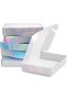 12-Pack Iridescent Corrugated Gift Boxes with Lids,8x5.5x1.6 Inches Shipping Boxes for Small Business and Crafts