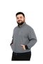 Melanj Indigo Thessaloniki Men's Large Size Cardigan with Stand Collar and Pockets - 2