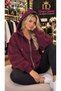 Women's 3 Thread Low-Thread Hooded Zippered Oversize Sweatshirt