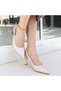 Zalin Beige Patent Leather Heeled Shoes - 4