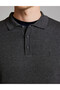 Anthracite Melange Slim Fit Buttoned Polo Collar Basic Knitwear Sweater 50333894-Vr081 - 6