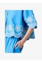 Women's Poolside Blue-White Alissa Cotton Embroid Popover - 2