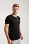 Men's Black Button Collar Short Sleeve Pajama Set - 3